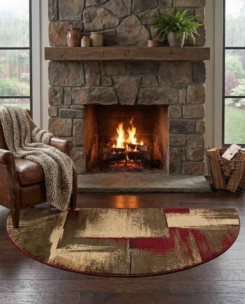 Bistro Lounge Collection Area Rug -  Doppio Hearth Multi  lifestyle 44