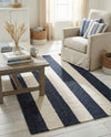 Martha's Vineyard Blueprints Collection Area Rug - Edgartown Rectangle Nautical Navy  lifestyle 47