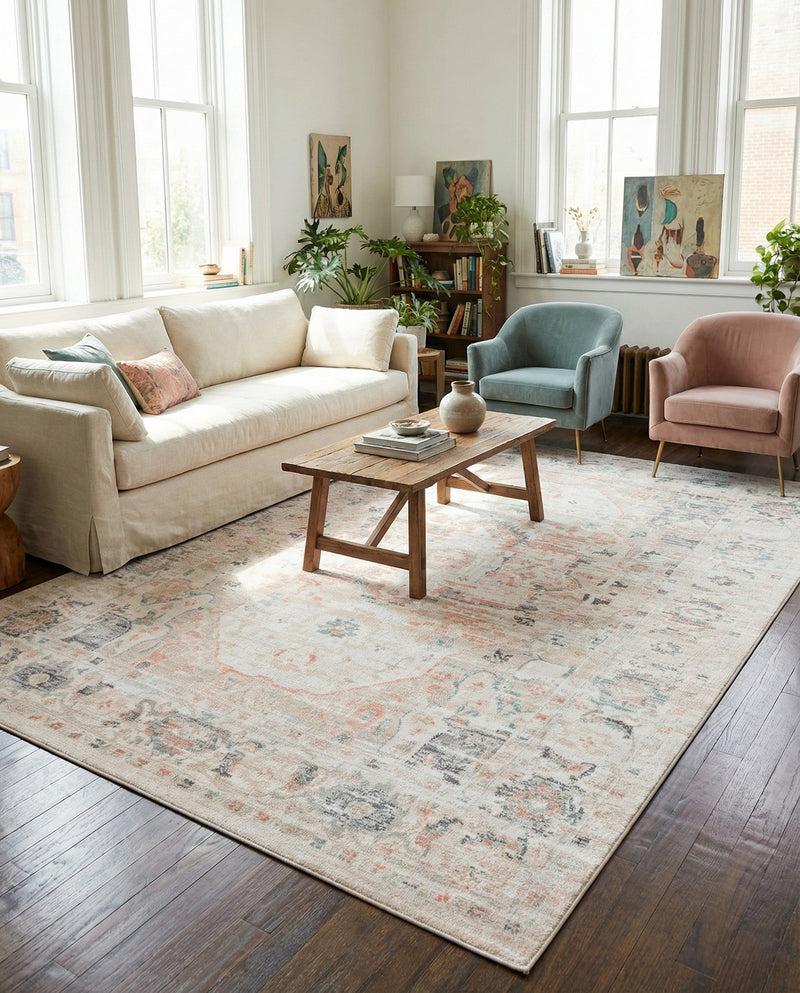 Parisian Elegance Collection Area Rug - Versailles (Ivory) Rectangle Ivory  lifestyle 18