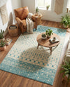 Mediterranean Lattice Collection Area Rug -  Casablanca (Ivory Blue) Rectangle Ivory Blue  lifestyle 16