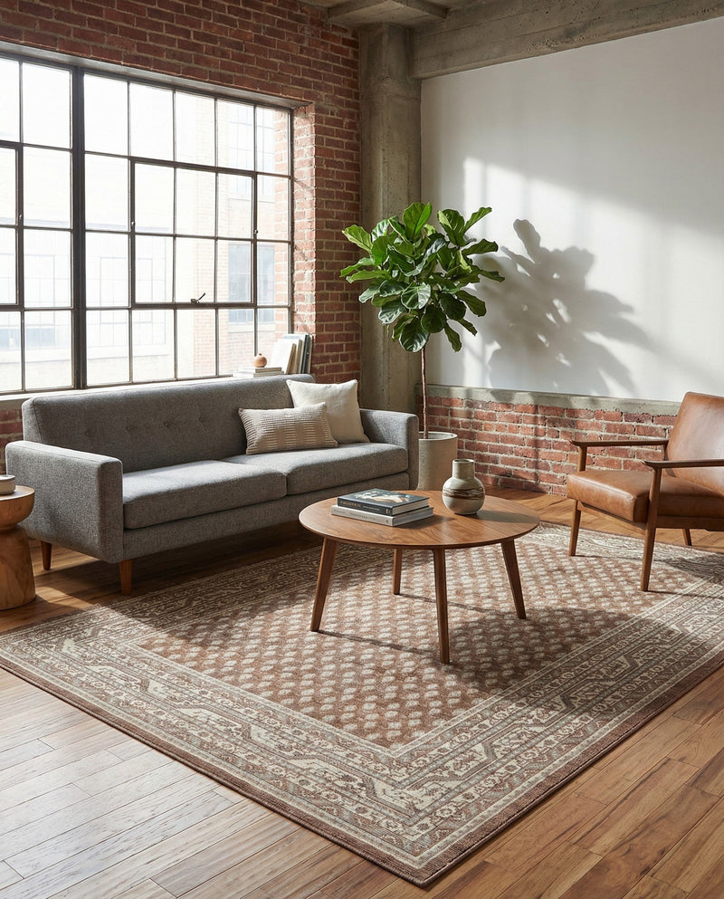 Soho Elegance Collection Area Rug -  Mercer (Brown) Rectangle Brown  lifestyle 10