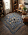 Tabriz Tapestries Collection Area Rug - Azerbaijan (Gray) Square Gray  lifestyle 39
