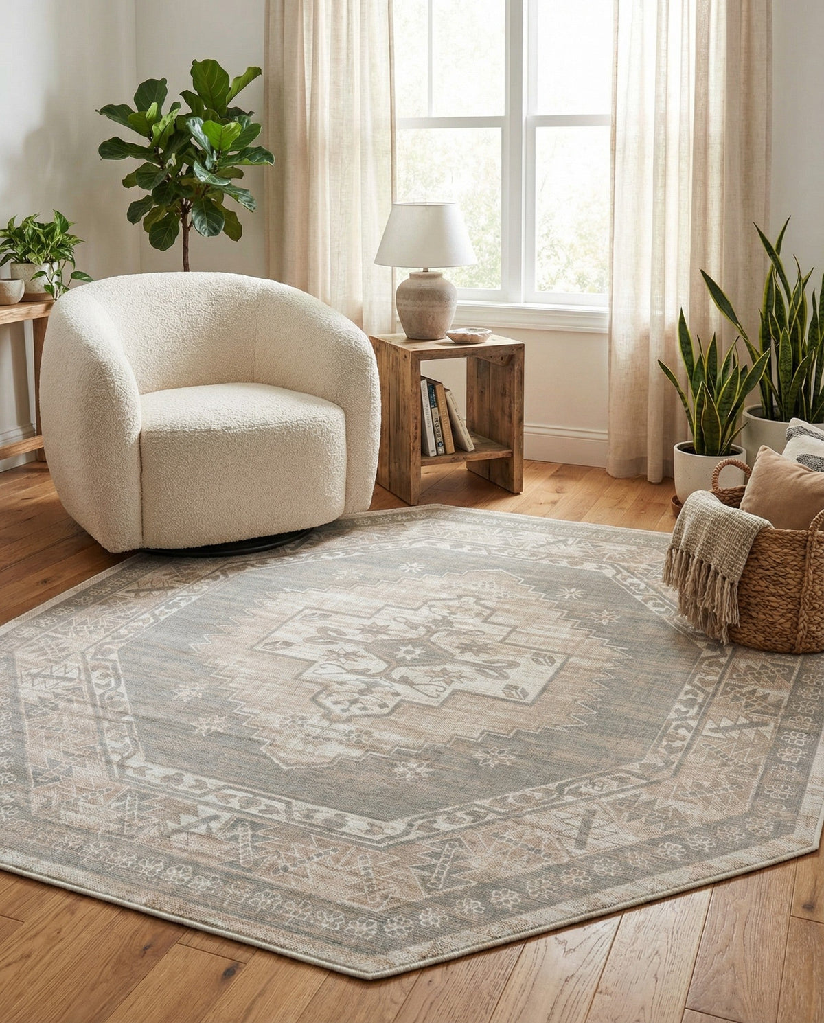 Savannah Series Collection Area Rug -  Augusta (Mink) Octagon Mink  lifestyle 28