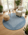 Urban Terrace Collection Area Rug -  Chelsea (Blue) Round Blue  lifestyle 64