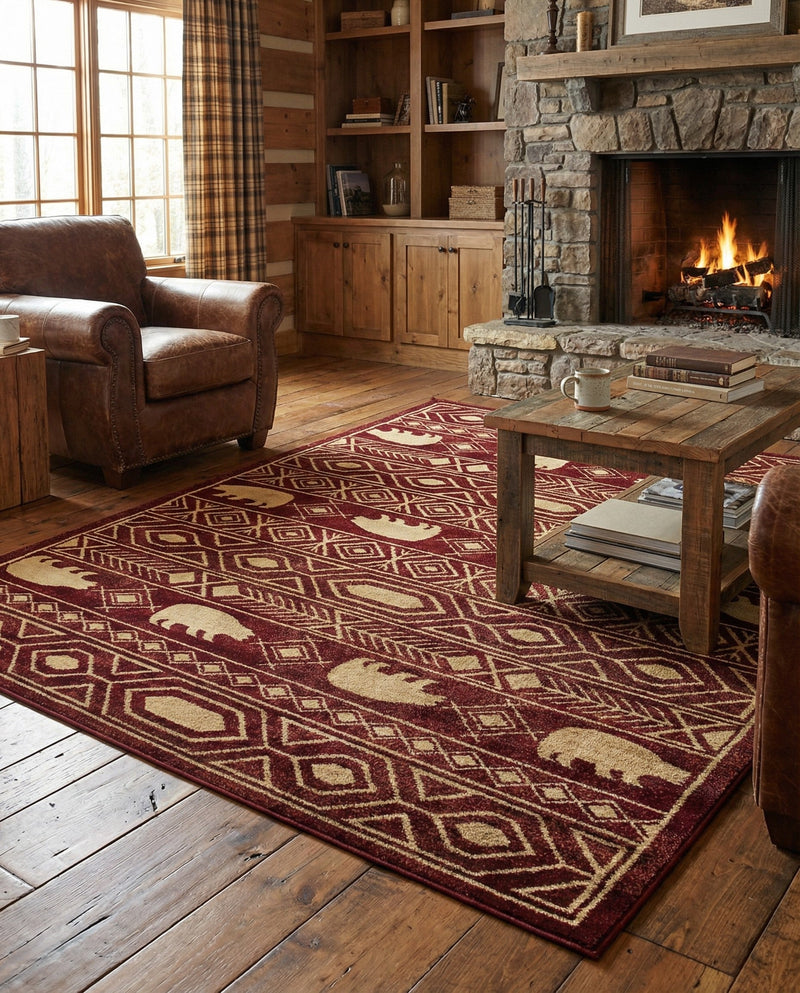 Frontier Trails Collection Area Rug -  Sedona Rectangle Red  lifestyle 25