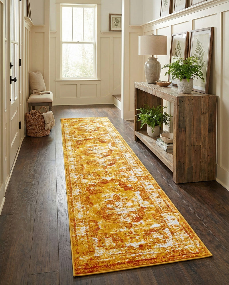 Riviera Elegance Collection Area Rug -  Menton (Orange) Runner Orange  lifestyle 82