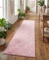 Trellis Mosaic Collection Area Rug -  Pergolatown (Light Pink) Runner Light Pink  lifestyle 77