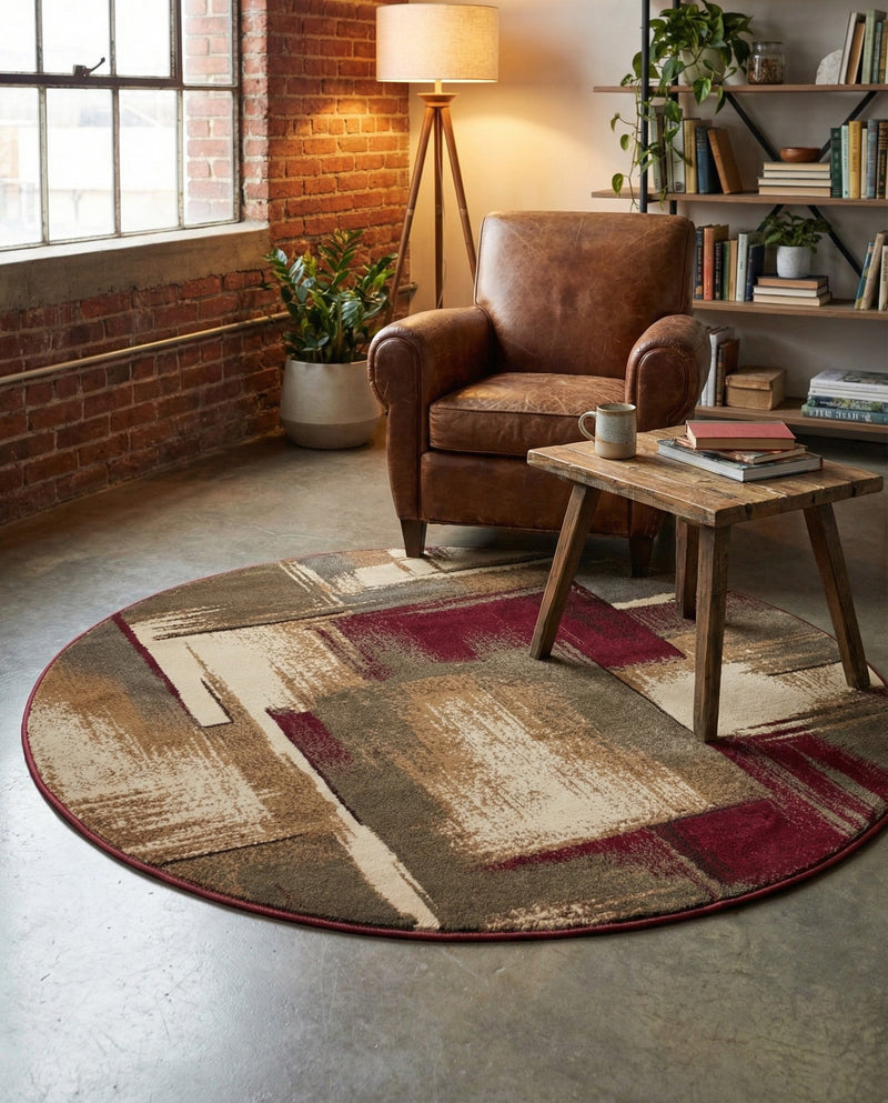 Bistro Lounge Collection Area Rug -  Doppio Round Multi  lifestyle 30