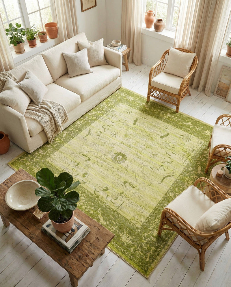 Horizon Collection Area Rug -  Apex (Light Green) Square Light Green  lifestyle 28