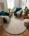 Eternal Plush Oasis Collection Area Rug -  Tranquility (Linen) Round Linen  lifestyle 69