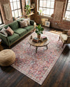 Vintage Memories Collection Area Rug -  Flashback Rectangle Ivory and Pink  lifestyle 8
