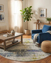 Chromatic Oasis Collection Area Rug -  Prism Round Gray  lifestyle 49