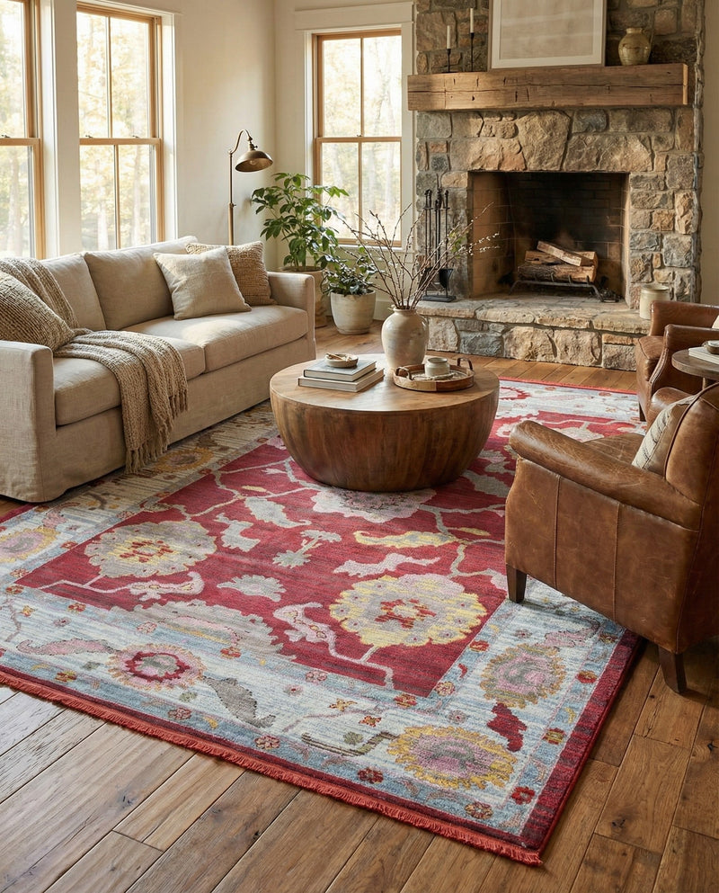 Arcadia Rugs Collection Area Rug - Eden (Red) Rectangle Red  lifestyle 15
