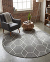Trellis Mosaic Collection Area Rug - Arborville (Light Gray) Round Light Gray  lifestyle 71