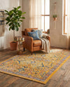 Seville Stripes Collection Area Rug -  Malaga (Yellow) Rectangle Yellow  lifestyle 20