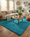 Plush Oasis Collection Area Rug - Serenity (Turquoise) Rectangle Turquoise  lifestyle 28