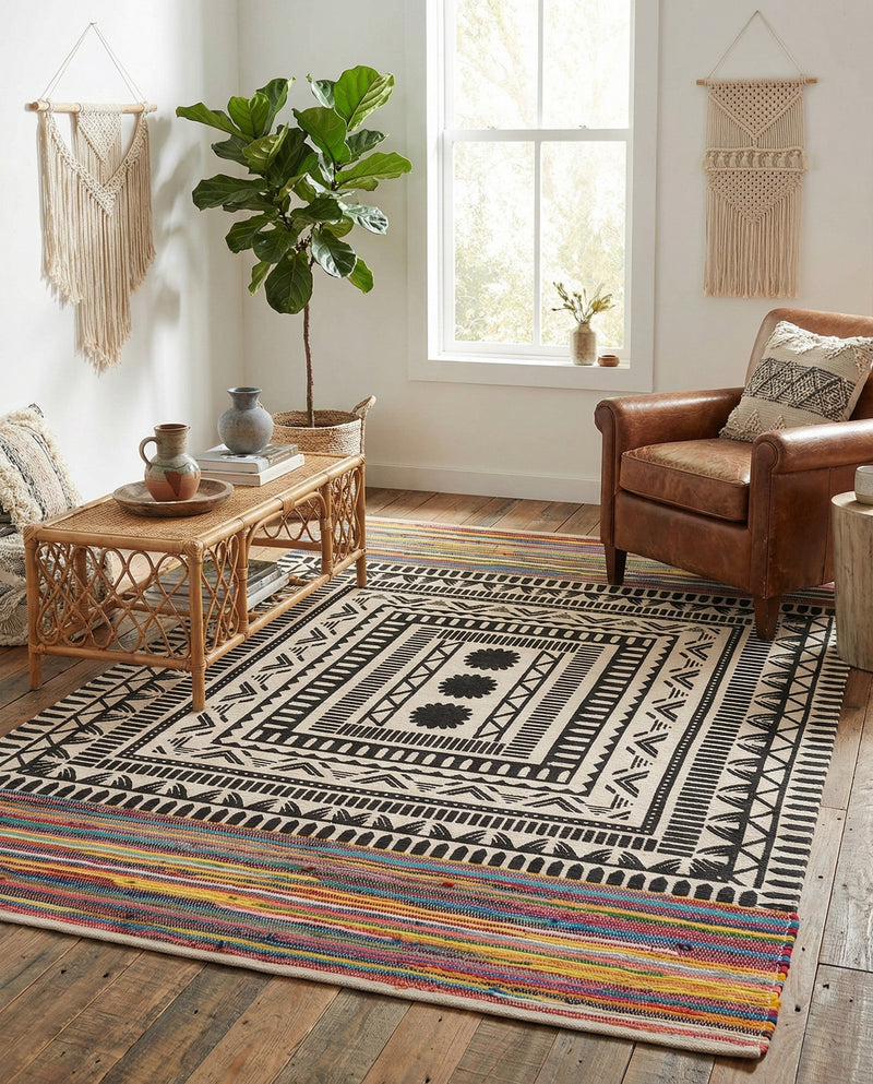 Thar Cotton Collection Area Rug -  Kovalam Rectangle Multi  lifestyle 12