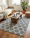 Lattice Gardens Collection Area Rug -  Bloomfield (Dark Gray) Rectangle Dark Gray  lifestyle 8