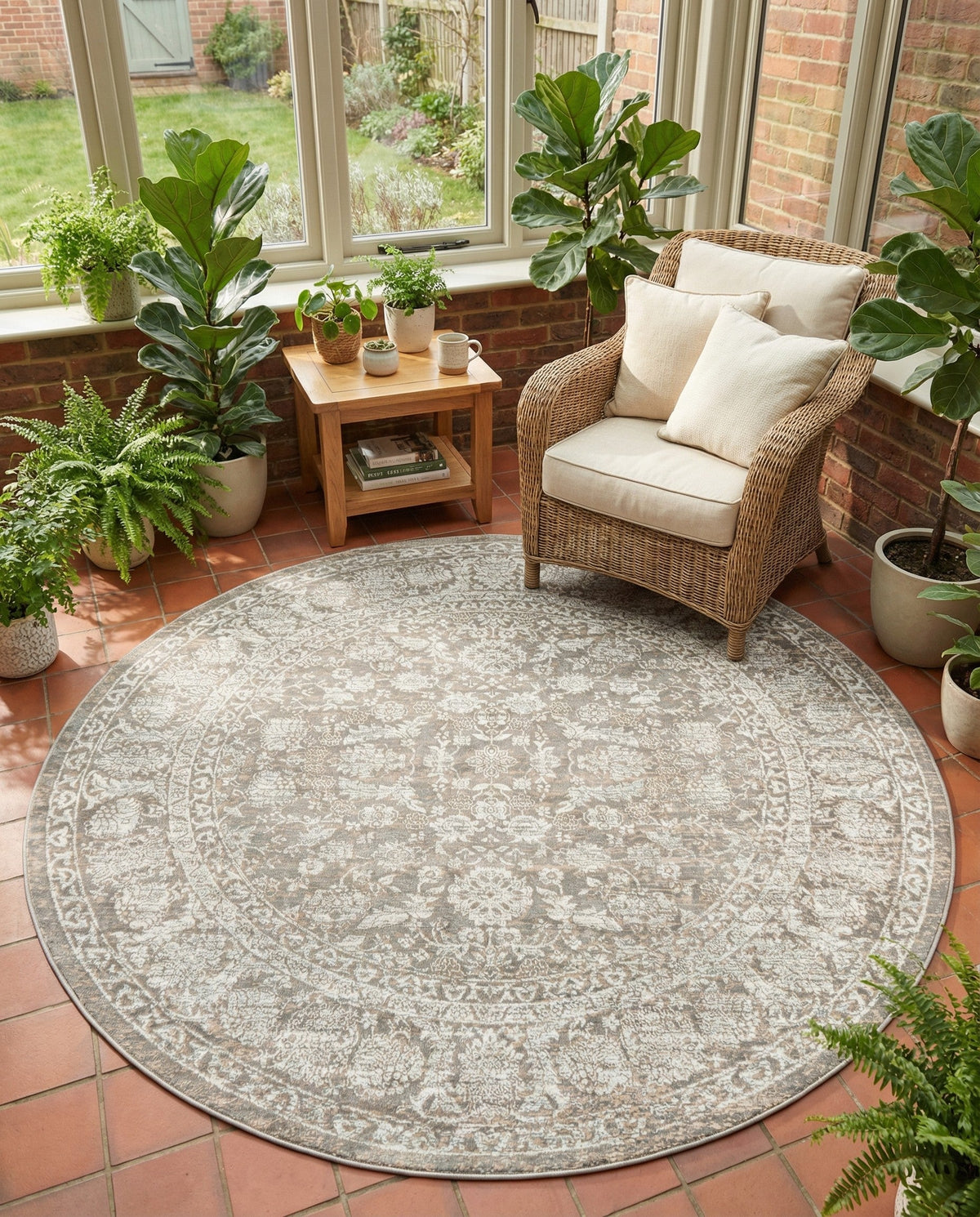 Metro Heights Collection Area Rug -  Astoria Round Gray  lifestyle 111