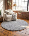 Alpine Plush Collection Area Rug -  Cortina (Sterling) Round Sterling  lifestyle 75