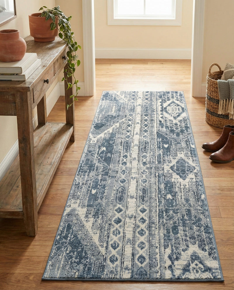Cascade Range Collection Area Rug - Hood (Blue Gray) Runner Blue Gray  lifestyle 33