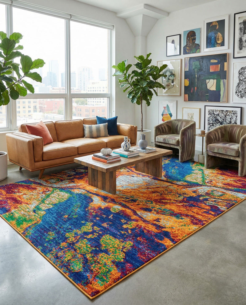 Caribbean Cove Collection Area Rug -  Bequia Rectangle Multi  lifestyle 10