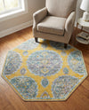 Arcadia Rugs Collection Area Rug -  Atlantis (Yellow) Octagon Yellow  lifestyle 80
