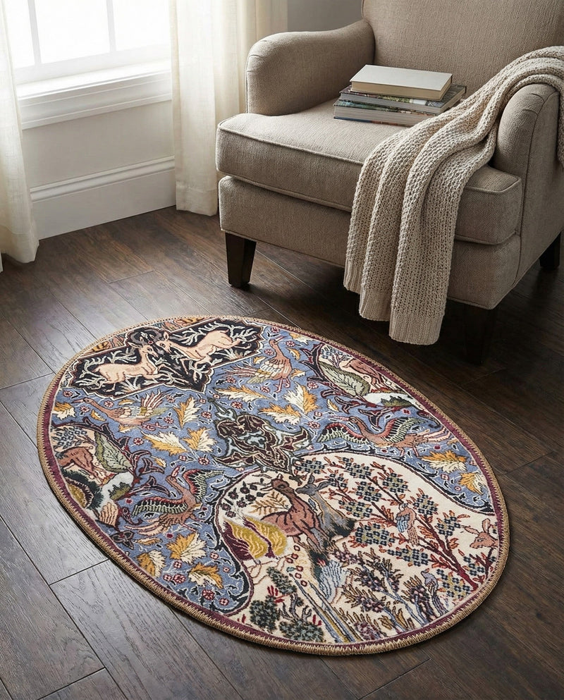 Heritage Elegance Collection Area Rug -  Louvre Oval Multi  lifestyle 50