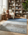 Zagros Shades Collection Area Rug -  Sisakht Rectangle Blue Gray  lifestyle 18