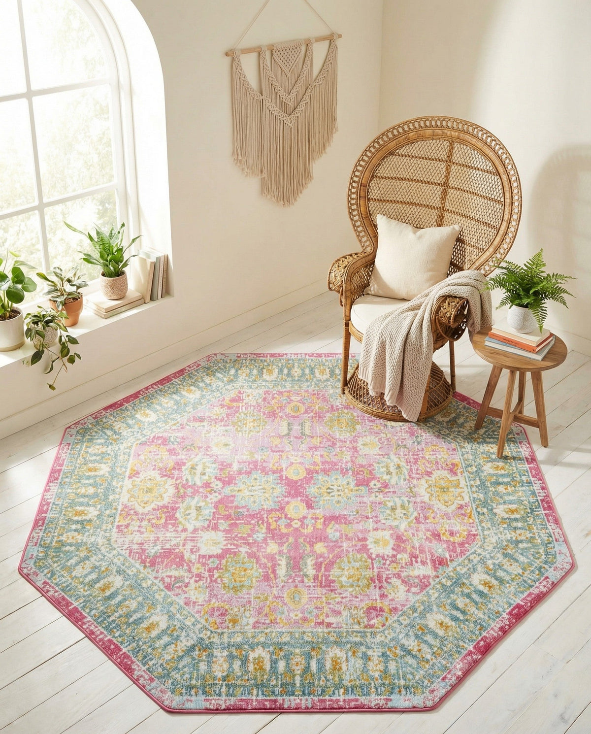 Arcadia Rugs Collection Area Rug -  Shangri-La Octagon Pink  lifestyle 86
