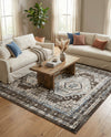 Savannah Elegance Collection Area Rug -  Tybee (Gray) Square Gray  lifestyle 31
