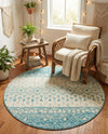 Mediterranean Lattice Collection Area Rug -  Casablanca (Ivory Blue) Round Ivory Blue  lifestyle 78