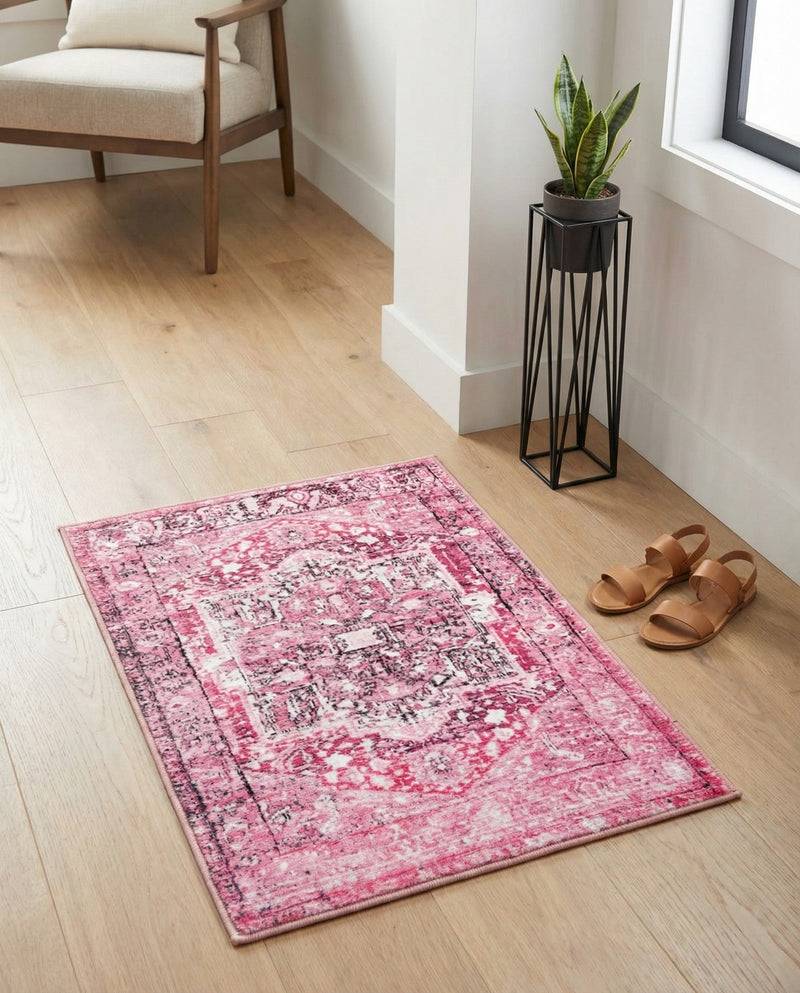 Casablanca Tapestry Collection Area Rug - Fes Rectangle Plumrose Pink  lifestyle 72