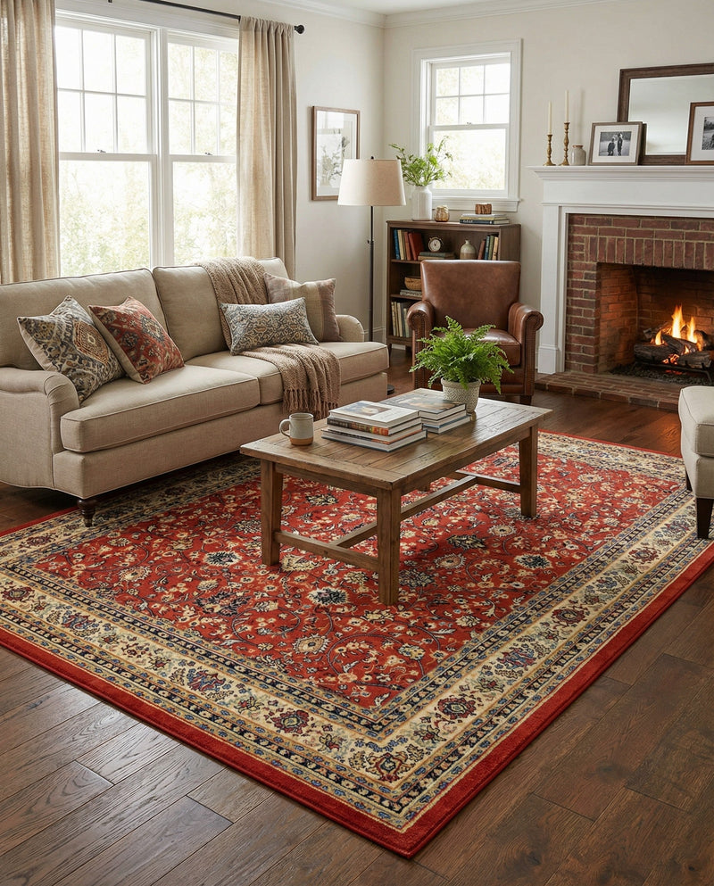 Isfahan Elegance Collection Area Rug - Naghsh-e Jahan (Terracotta) Rectangle Terracotta  lifestyle 23