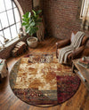 Bistro Lounge Collection Area Rug -  Latte Round Beige  lifestyle 39