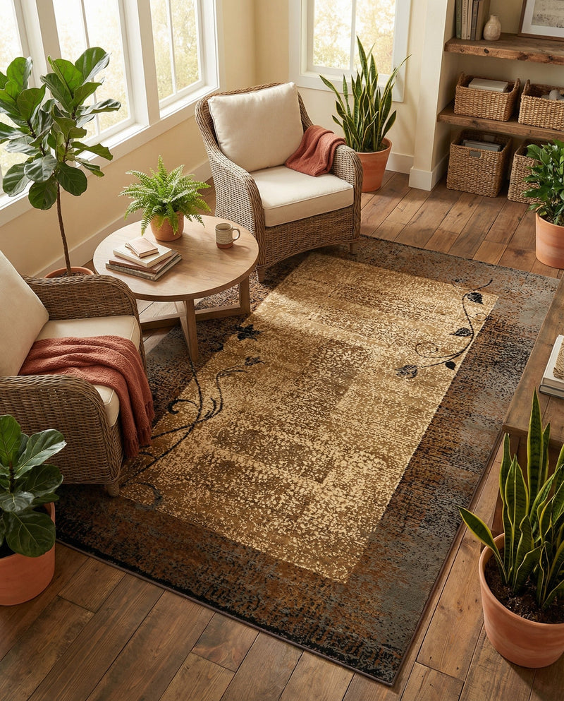 Bistro Lounge Collection Area Rug -  Affogato Rectangle Beige  lifestyle 23