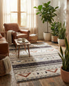 Desert Modern Eco Rug Series Collection Area Rug -  Arches Rectangle Gray  lifestyle 18