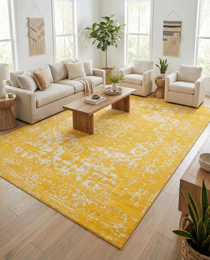 Georgetown Rugs Collection Area Rug - Dupont (Yellow) Rectangle Yellow  lifestyle 3