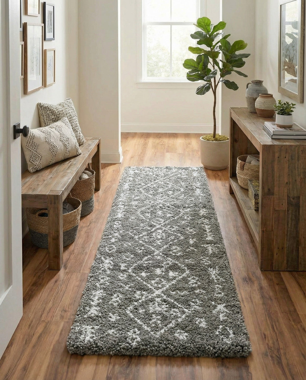 Casablanca Comfort Collection Area Rug - Sahara Runner Gray  lifestyle 91