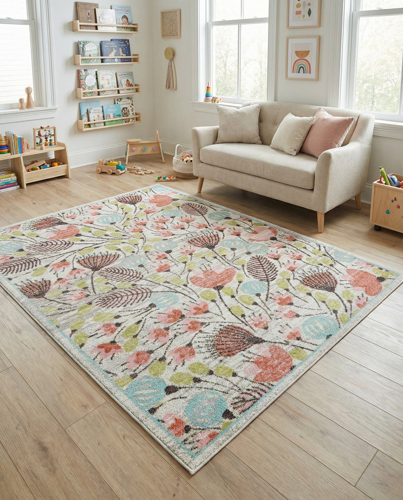 Wonder Tykes Collection Area Rug -  Fantasy Rectangle Ivory  lifestyle 31