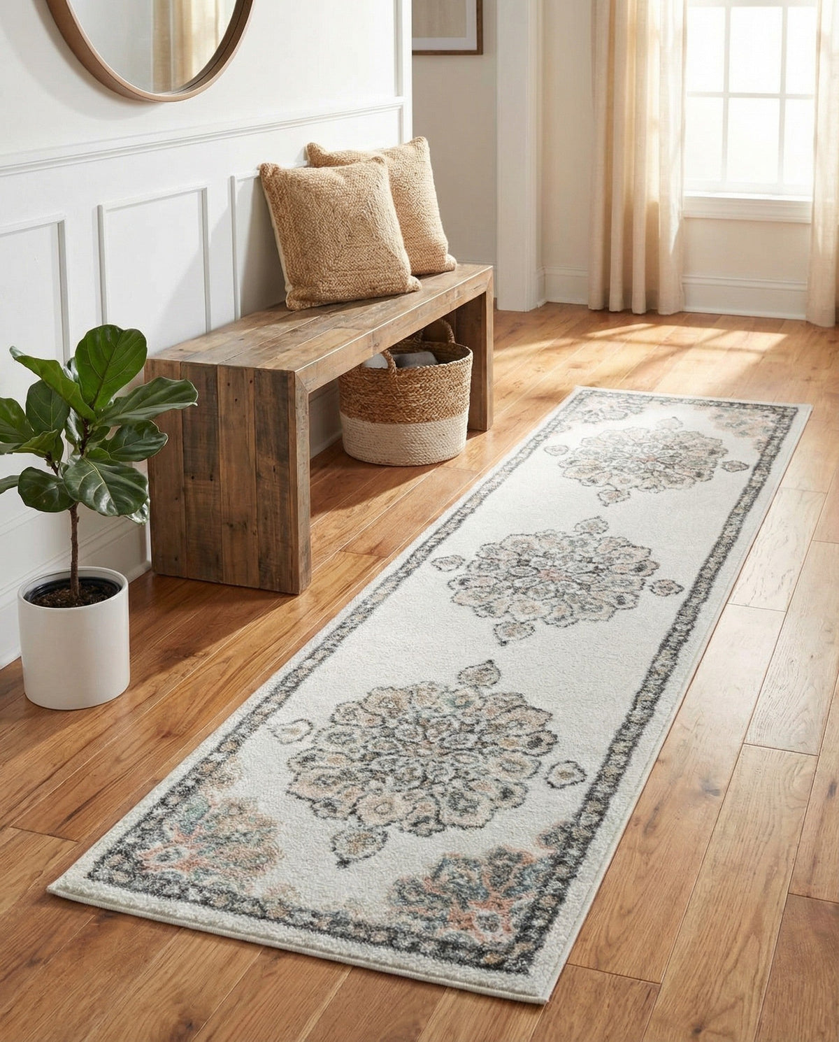 Beverly Grove Collection Area Rug - Melrose (Ivory) Runner Ivory  lifestyle 83