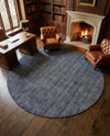 Berkshire Estate Collection Area Rug - Windsor (Blueberry) Round Blueberry  lifestyle 27