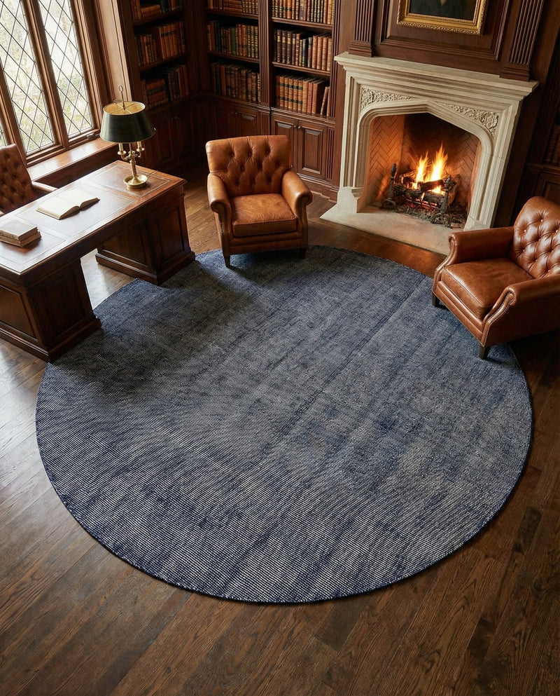 Berkshire Estate Collection Area Rug - Windsor (Blueberry) Round Blueberry  lifestyle 27