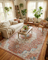Coastal Haven Collection Area Rug - Seabreeze (Red) Rectangle Red  lifestyle 9