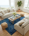 Marrakesh Lattice Collection Area Rug - Casablanca (Navy Blue) Rectangle Navy Blue  lifestyle 15
