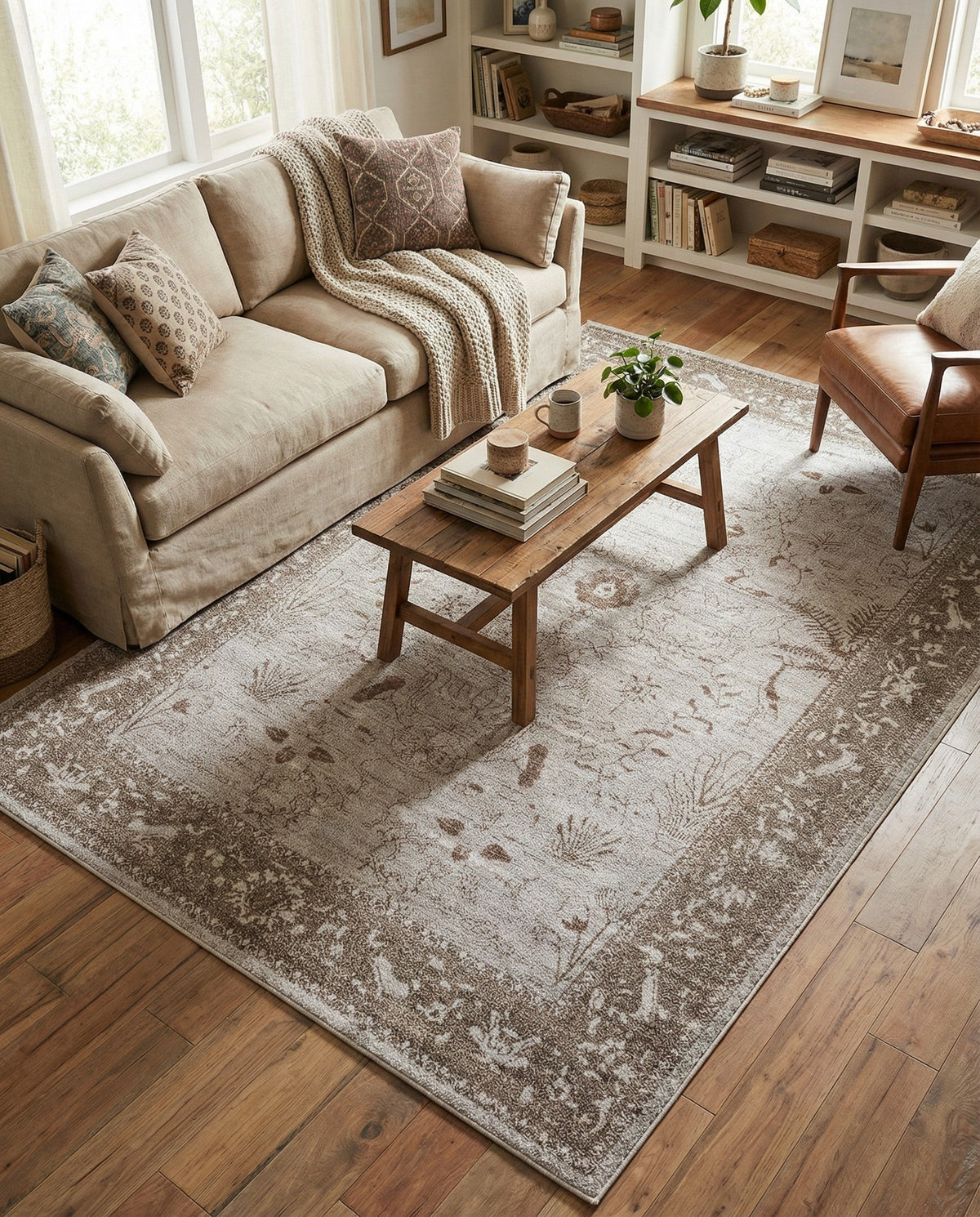 Horizon Collection Area Rug -  Apex (Light Gray) Rectangle Light Gray  lifestyle 28