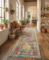 Caribbean Breeze Collection Area Rug -  Grenada Runner Multi  lifestyle 70
