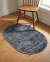 Sahara Essence Collection Area Rug - Oasis (Black) Oval Black  lifestyle 78