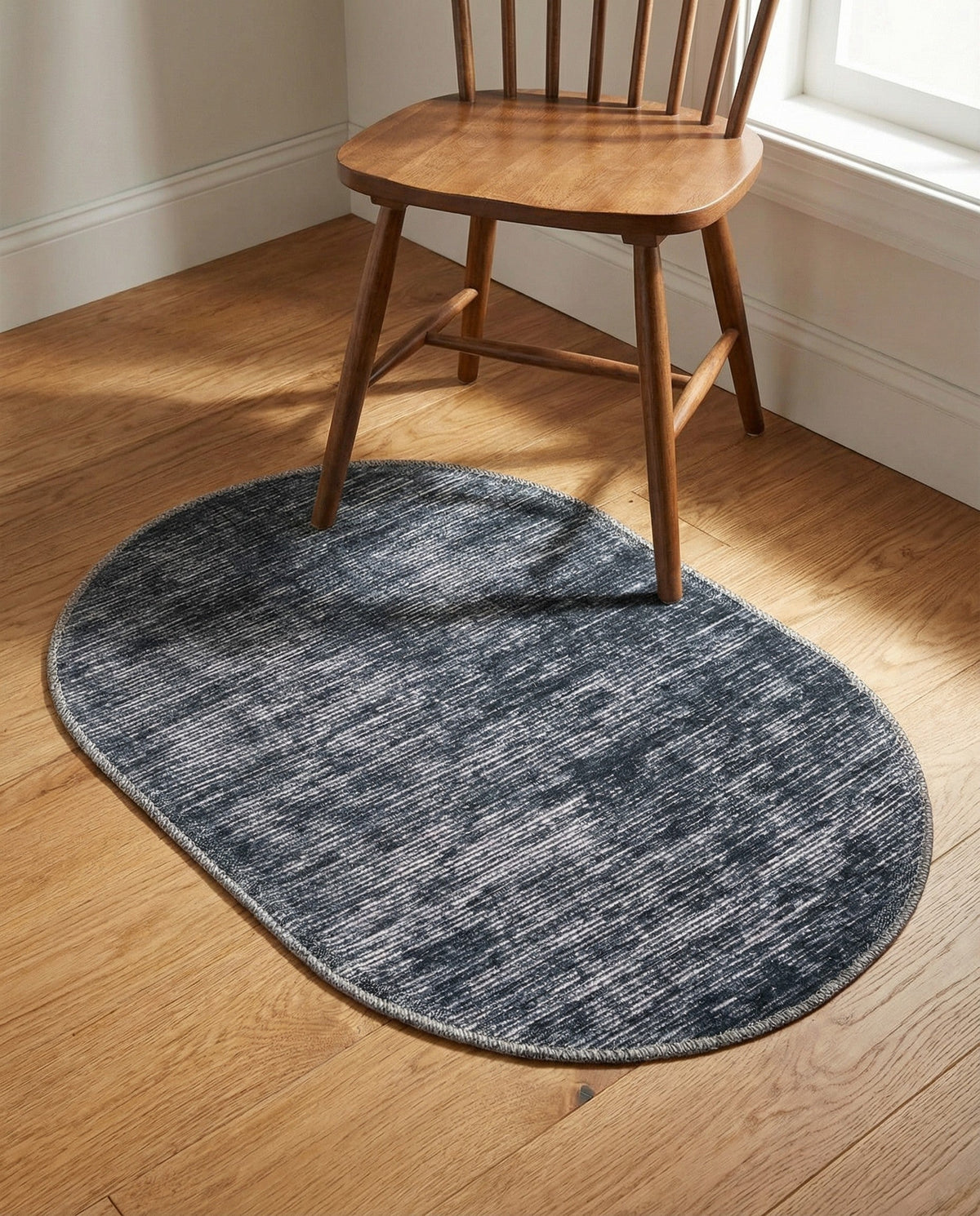 Sahara Essence Collection Area Rug - Oasis (Black) Oval Black  lifestyle 78