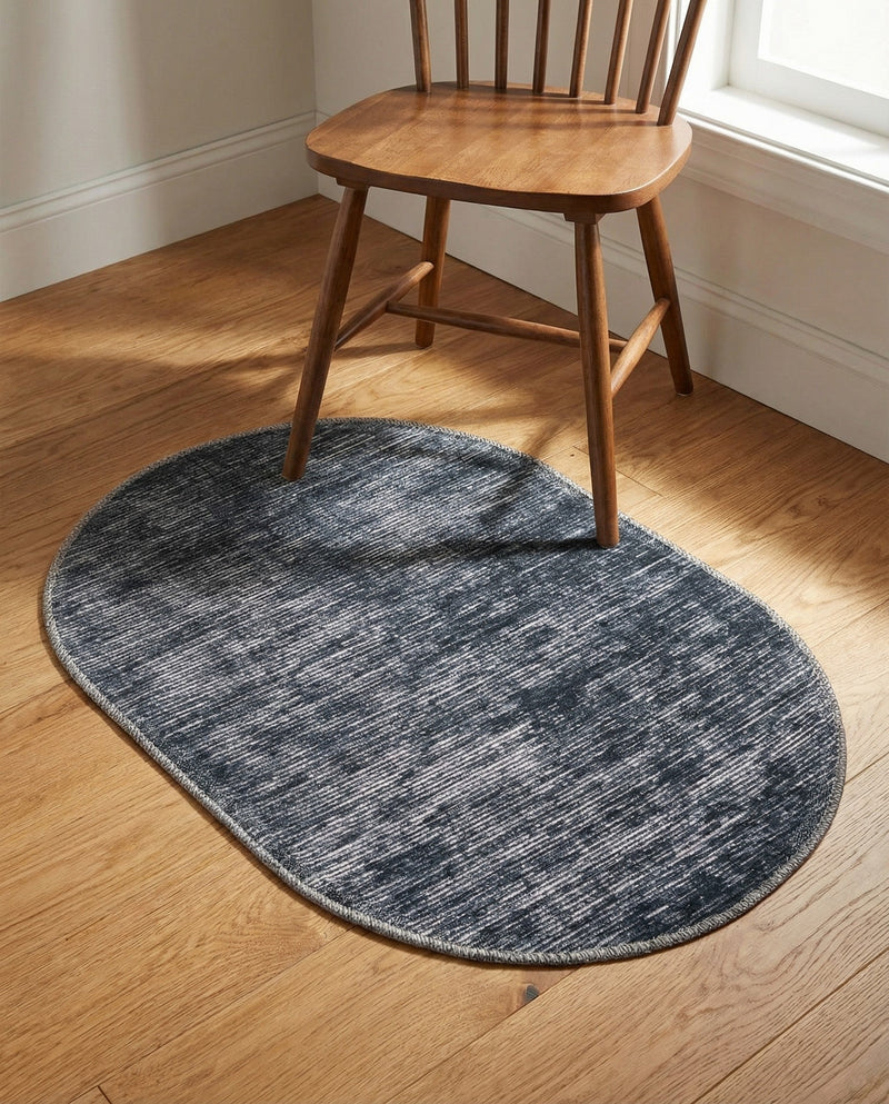 Sahara Essence Collection Area Rug - Oasis (Black) Oval Black  lifestyle 78